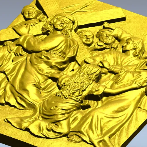 3D модель STL - Встреча Спасителя с Матерью (барельеф для ЧПУ)