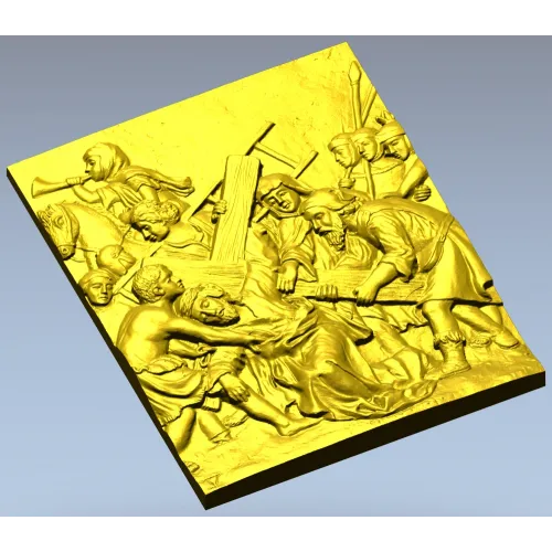 Christ carrying the cross relief - STL 3D model for CNC router