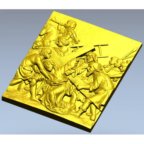 Christ carrying the cross relief - STL 3D model for CNC router