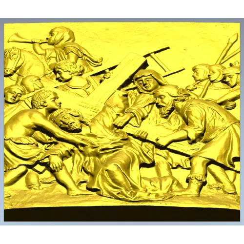 Christ carrying the cross relief - STL 3D model for CNC router