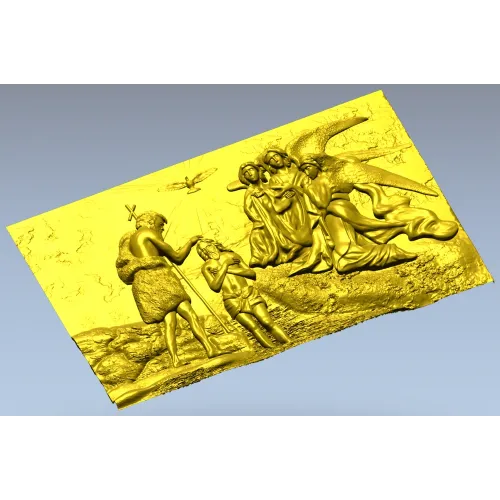 Baptism of the Lord - High-Relief CNC Panel (STL)