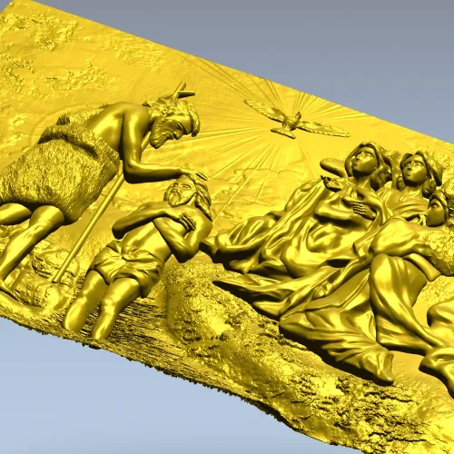 Baptism of the Lord - High-Relief CNC Panel (STL)