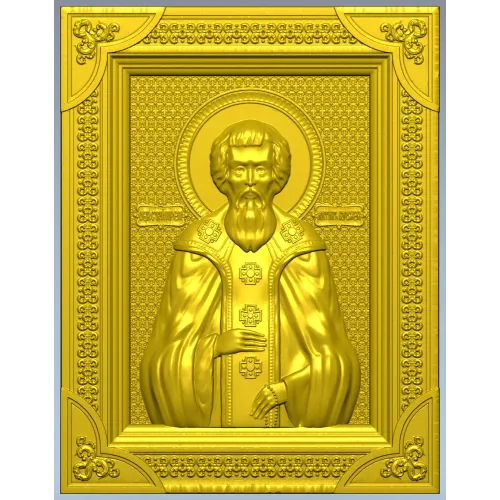 Saint Longin of Koryazhma - high-relief icon STL for CNC