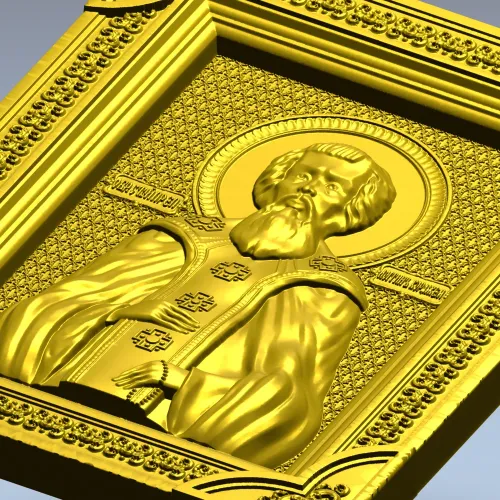 Saint Longin of Koryazhma - high-relief icon STL for CNC