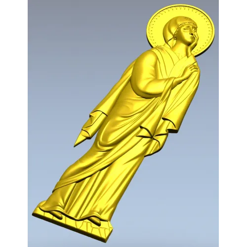 Theotokos at the Crucifixion - high-relief STL for CNC