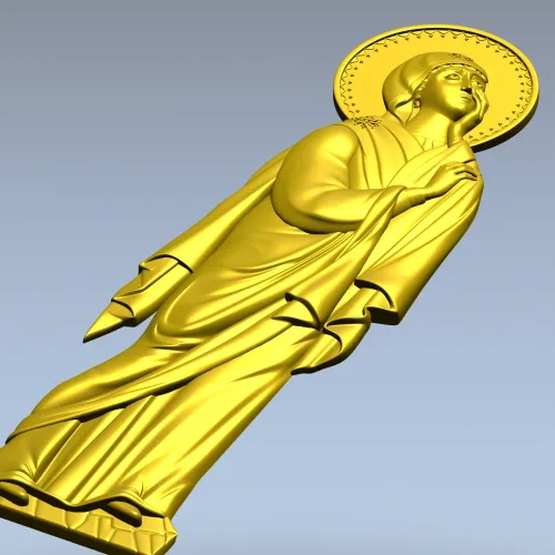 Theotokos at the Crucifixion - high-relief STL for CNC