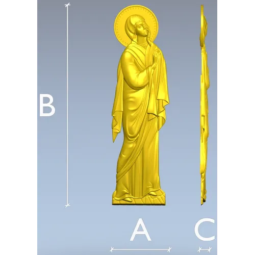 Theotokos at the Crucifixion - high-relief STL for CNC