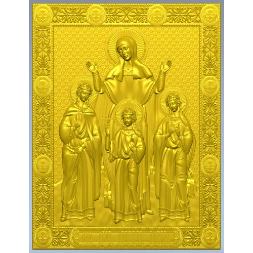 STL модель иконы "Вера, Надежда, Любовь и София" - 3D модель для ЧПУ