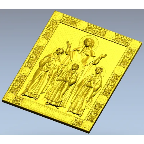 STL модель иконы "Вера, Надежда, Любовь и София" - 3D модель для ЧПУ