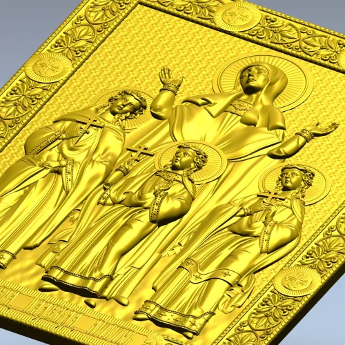 STL модель иконы "Вера, Надежда, Любовь и София" - 3D модель для ЧПУ