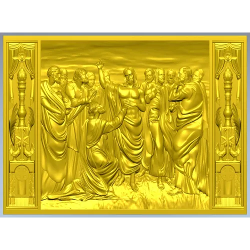 3D модель STL - Неверие апостола Фомы, рельефная панель для ЧПУ