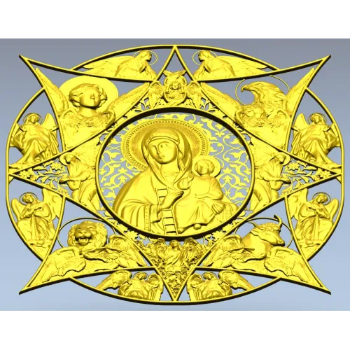Икона Богородицы "Неопалимая Купина" - STL модель для ЧПУ