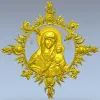 Unfading Flower - Theotokos high-relief 3D STL for CNC