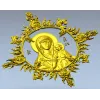 Unfading Flower - Theotokos high-relief 3D STL for CNC