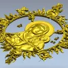 Unfading Flower - Theotokos high-relief 3D STL for CNC