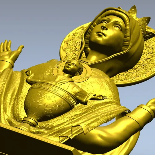 Божия Матерь "Неупиваемая Чаша" - 3D модель STL для ЧПУ