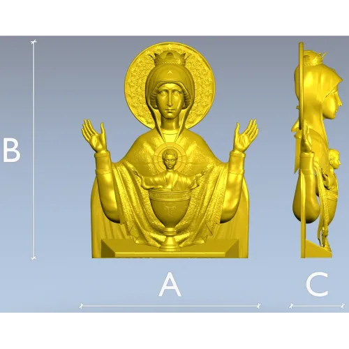 Божия Матерь "Неупиваемая Чаша" - 3D модель STL для ЧПУ