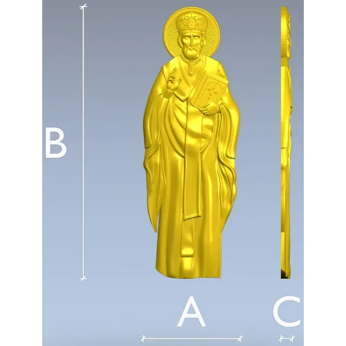 Икона Святителя Николая Чудотворца - STL 3D модель для ЧПУ