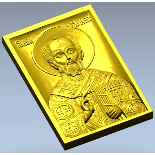 Saint Nicholas Icon Relief STL for CNC
