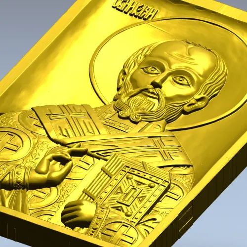 Saint Nicholas Icon Relief STL for CNC