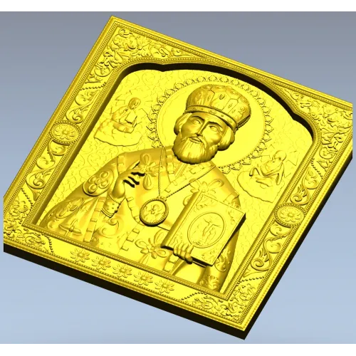 Saint Nicholas the Wonderworker - high-relief CNC STL icon