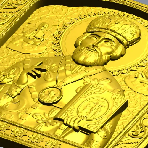 Saint Nicholas the Wonderworker - high-relief CNC STL icon
