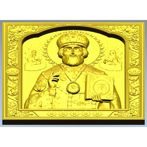 Saint Nicholas the Wonderworker - high-relief CNC STL icon