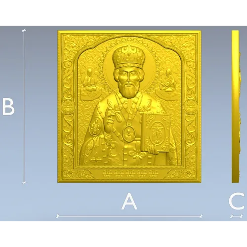 Saint Nicholas the Wonderworker - high-relief CNC STL icon