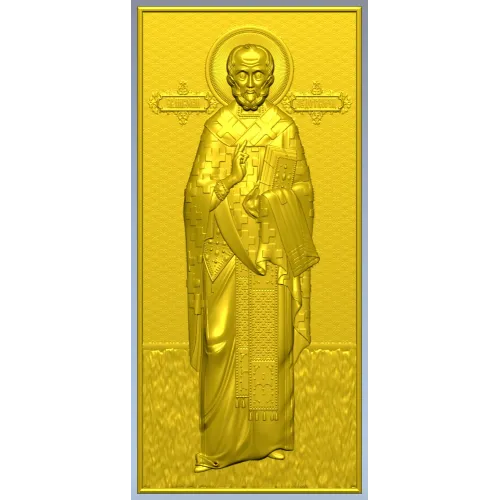 Николай Чудотворец - рельефная икона STL для ЧПУ