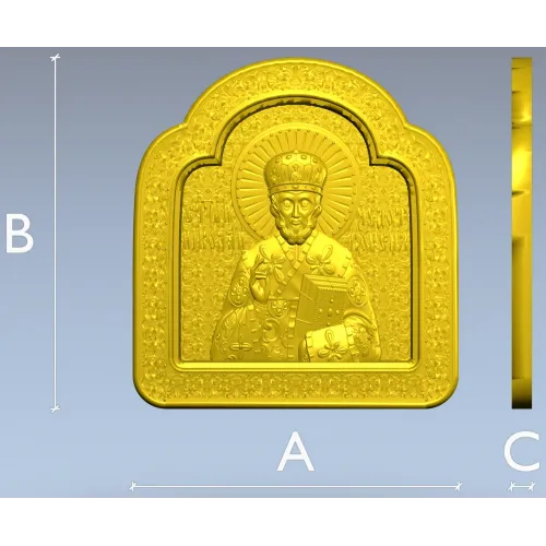 Saint Nicholas Icon Relief STL
