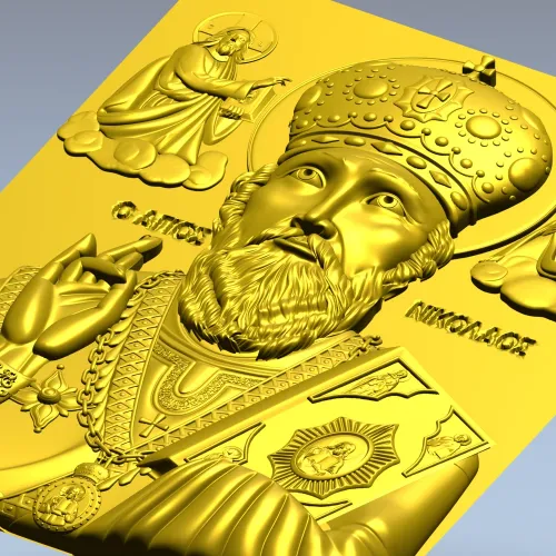 Saint Nicholas the Wonderworker - Relief STL for CNC