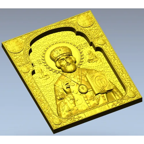 Saint Nicholas the Wonderworker - High-Relief Icon STL for CNC