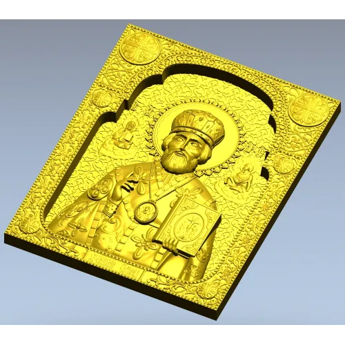 Saint Nicholas the Wonderworker - High-Relief Icon STL for CNC