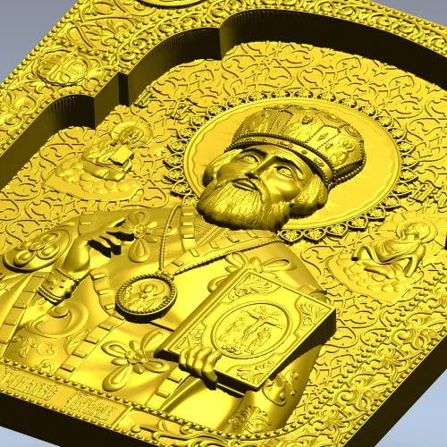 Saint Nicholas the Wonderworker - High-Relief Icon STL for CNC