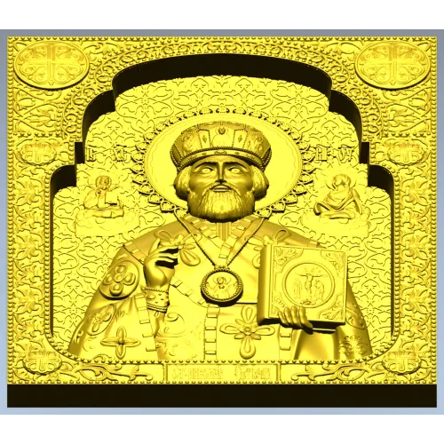 Saint Nicholas the Wonderworker - High-Relief Icon STL for CNC