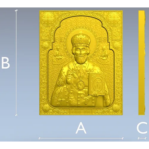 Saint Nicholas the Wonderworker - High-Relief Icon STL for CNC