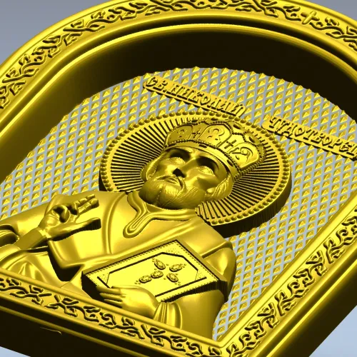 Saint Nicholas Icon Relief STL for CNC