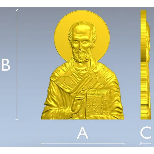 Барельеф святителя Николая Чудотворца - STL для ЧПУ