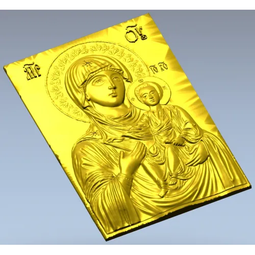 Hodegetria of Athos - Bas-Relief Icon STL for CNC