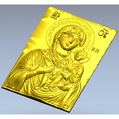 Hodegetria of Athos - Bas-Relief Icon STL for CNC