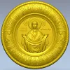 Pokrov - Protection of the Mother of God Medallion STL 3D Model for CNC