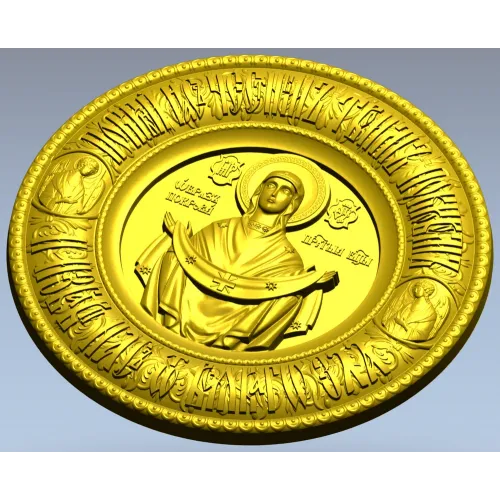Pokrov - Protection of the Mother of God Medallion STL 3D Model for CNC
