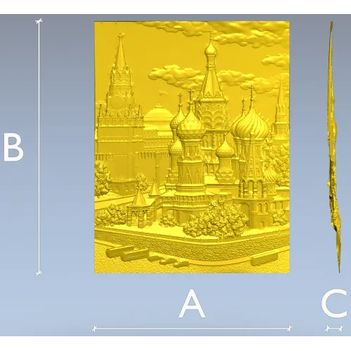 Pokrovsky Cathedral bas-relief STL model for CNC milling