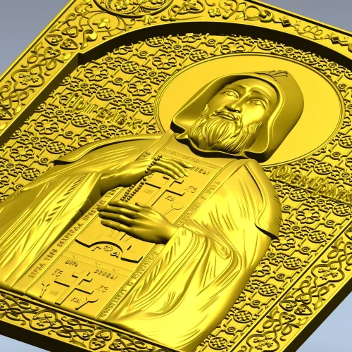Икона "Преподобный Олег Брянский" - STL модель для ЧПУ