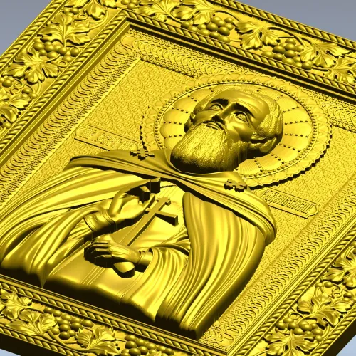 Икона Сергия Радонежского - STL рельеф для ЧПУ