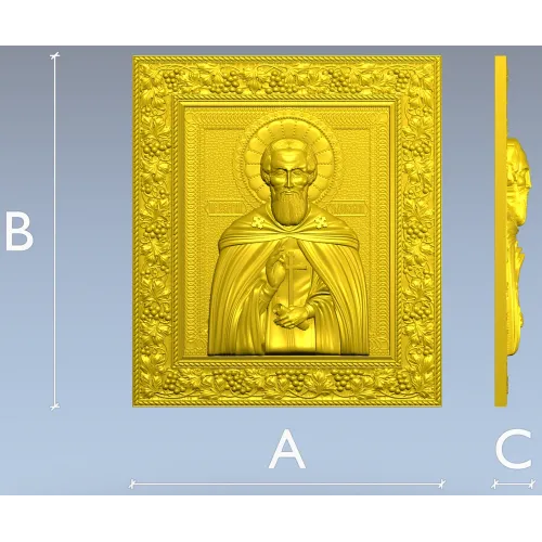 Икона Сергия Радонежского - STL рельеф для ЧПУ