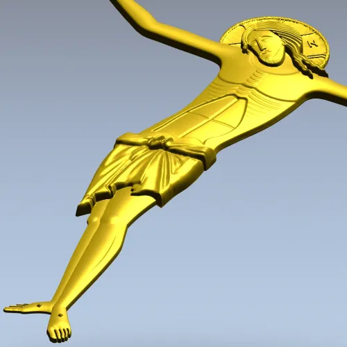 3D модель распятия в формате STL для ЧПУ - барельеф Спаса
