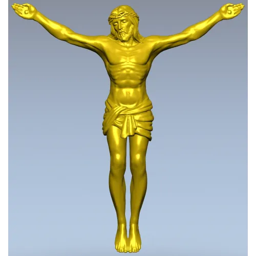High-relief Crucifix 3D STL model for CNC carving