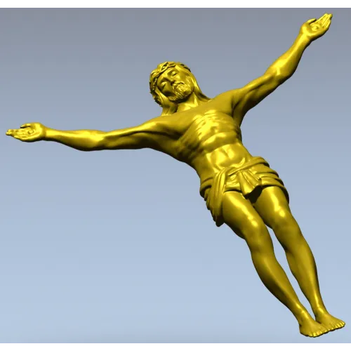 High-relief Crucifix 3D STL model for CNC carving