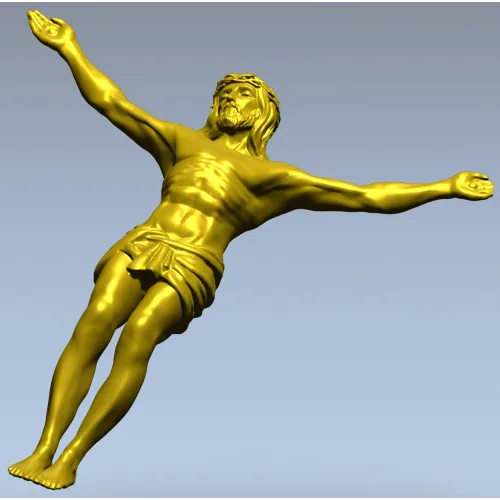 High-relief Crucifix 3D STL model for CNC carving